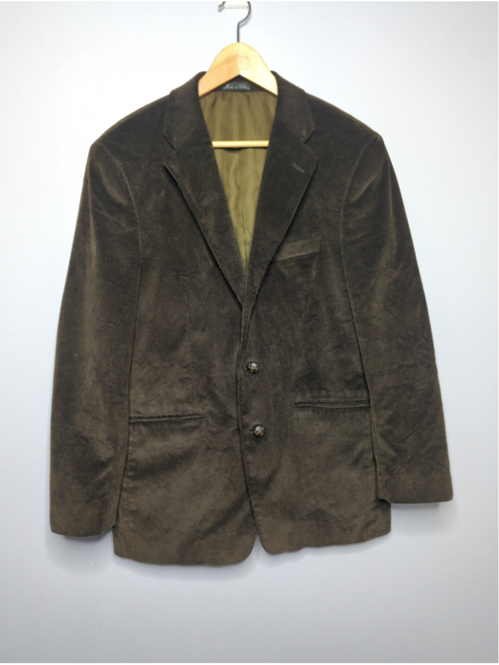 Vintage Adolfo Men's Brown Corduroy Blazer Jacket Sport Coat Size 40 Medium
